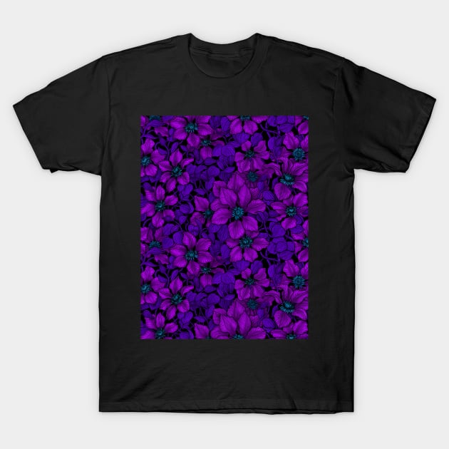 Purple Clematis vine T-Shirt by katerinamk